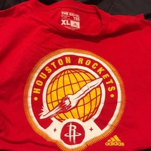 Mens XL adidas red Houston Rockets T-shirt NBA